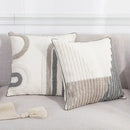 Boho white & gray tufted cushion cover living room throw pillow by Decorbites