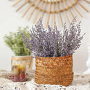 Boho wicker basket with pink & white decorbites forever dancing grass by Decorbites