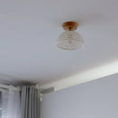 GobekUsa Copper Wood LED Ceiling Lamp Ceramic Modern Ceiling Lights for Home Decor