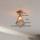 GobekUsa Copper Wood LED Ceiling Lamp Ceramic Modern Ceiling Lights for Home Decor