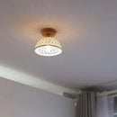 GobekUsa Copper Wood LED Ceiling Lamp Ceramic Modern Ceiling Lights for Home Decor