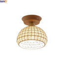 GobekUsa Copper Wood LED Ceiling Lamp Ceramic Modern Ceiling Lights for Home Decor