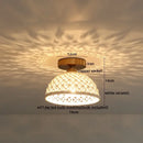GobekUsa Copper Wood LED Ceiling Lamp Ceramic Modern Ceiling Lights for Home Decor