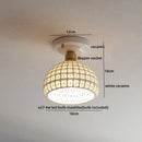 GobekUsa Copper Wood LED Ceiling Lamp Ceramic Modern Ceiling Lights for Home Decor