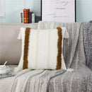 Boho woven tassel pillow case living room textured throw cushion by Decorbites