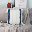 Boho woven tassel pillow case living room textured throw cushion by Decorbites