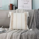 Boho woven tassel pillow case living room textured throw cushion by Decorbites