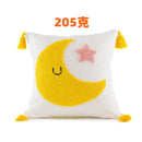 Boho yellow rainbow celestial cushion cover living room tassel pillow by Decorbites