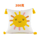 Boho yellow rainbow celestial cushion cover living room tassel pillow by Decorbites