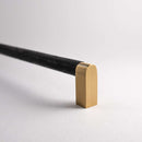 Bold, Solid Brass Black & Gold Knurled Cabinet Pulls
