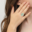 Bold Green Turquoise and Sterling Silver Ring