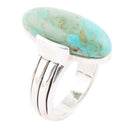 Bold Green Turquoise and Sterling Silver Ring
