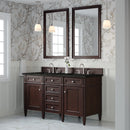 James Martin Brittany 60" Double Bathroom Vanity, Burnished Mahogany