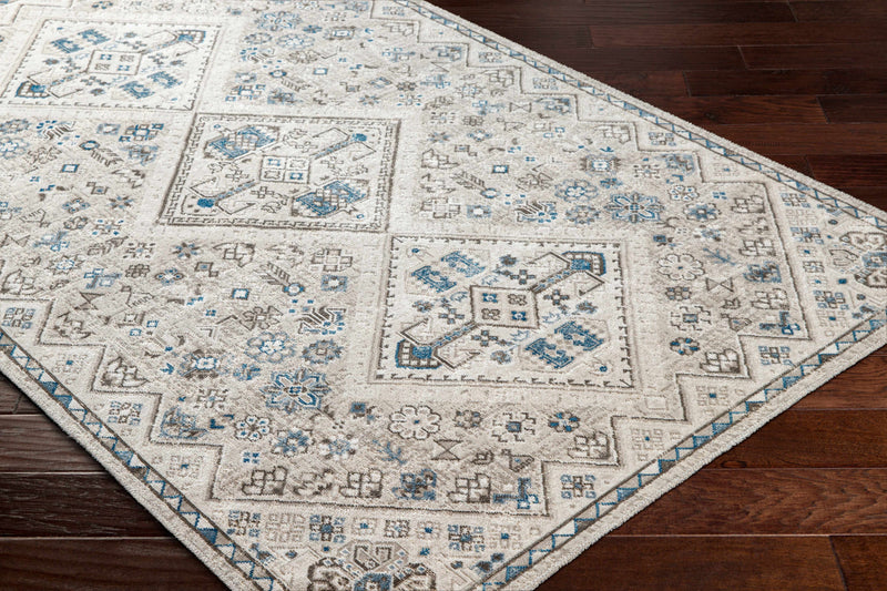 Meja Cream & Blue Washable Area Rug - Clearance