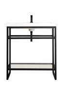 James Martin Boston 31.5" Single Console Vanity, Matte Black