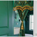 GobekUsa Botanic Garden Velvet Blackout Curtains - Retro Emerald Green - Luxury Quality