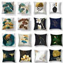 Botanical big leaves cushion covers living room decorative pillows by Decorbites