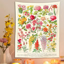 Botanical floral tapestry wall hanging – bedroom flower decor by Decorbites