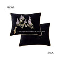 GobekUsa Botanical Wisteria Embroidered Cushion Cover with Tassel