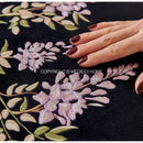 GobekUsa Botanical Wisteria Embroidered Cushion Cover with Tassel