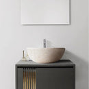 Natural Stone Marble Round Vessel Bathroom Sink In Beige 16