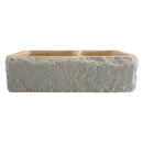 Custom Travertine Double Basin Apron Farmhouse Sink Beige 32 Inches