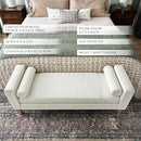 56 Inch Modern Boucle Accent Bench with Round Pillows by Decor Steals