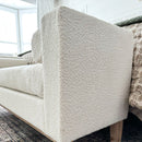 56 Inch Modern Boucle Accent Bench with Round Pillows by Decor Steals