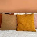 Boucle teddy rust slate and cream throw pillows living room set by Decorbites