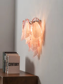 Pink Lotus Textured Glass Wall Sconce