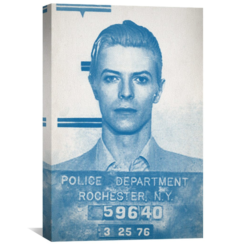 Bowie Mugshot Blue Canvas