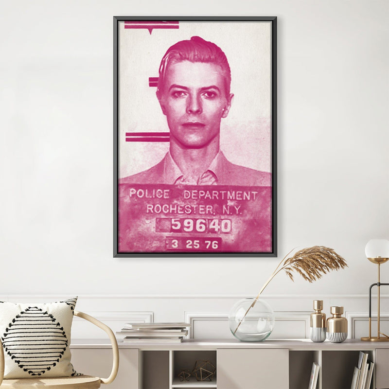 Bowie Mugshot Pink Canvas