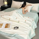 GobekUsa Bowknot Embroidered Summer Bedding Set - Soft & Skin-friendly Quilt, Duvet, Pillowcases
