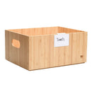 Stackable Bamboo Storage Bin (14” x 11” x 6.5”) with Integrated Handles & Labeling Clip | Premium Multi-Purpose Organizer by MobilevisionUS