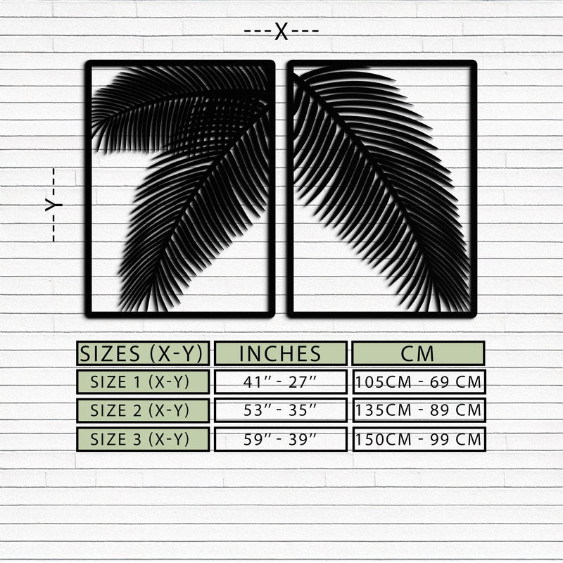 Palm Leaf Metal Wall Art – Tropical Minimalist Decor - KAF212