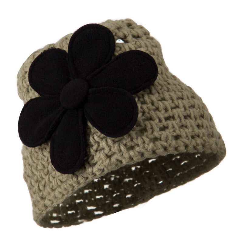 Woman's Bio Polar Fleece Flower Beanie