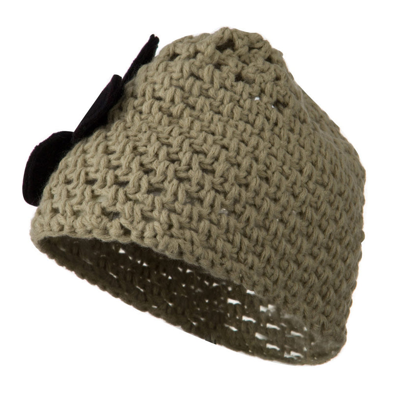 Woman's Bio Polar Fleece Flower Beanie
