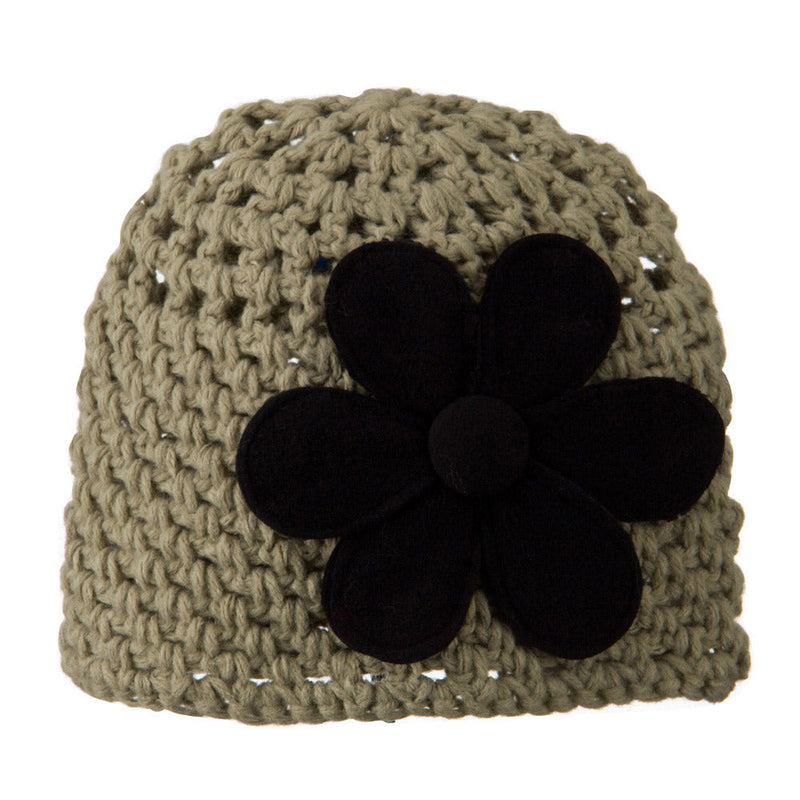 Woman's Bio Polar Fleece Flower Beanie