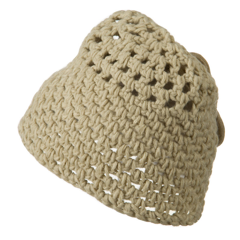 Woman's Bio Polar Fleece Flower Beanie