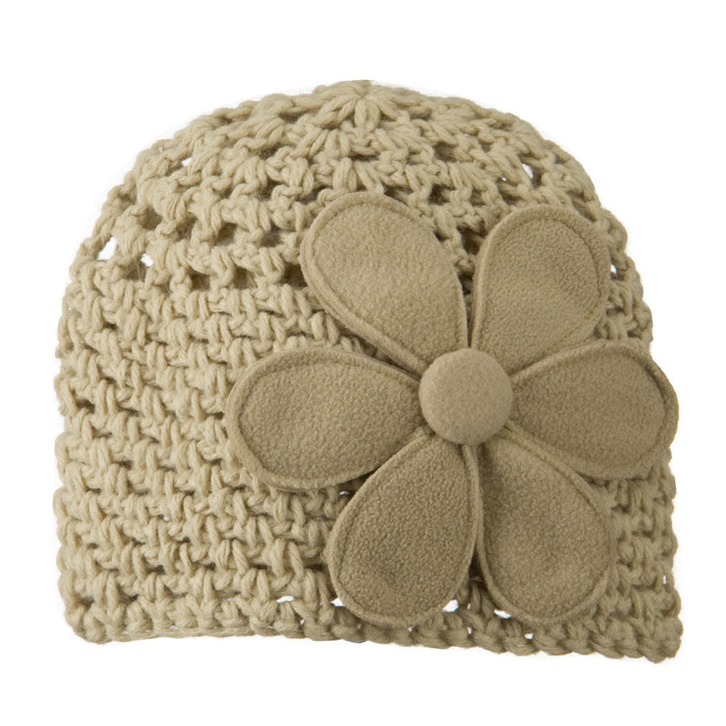 Woman's Bio Polar Fleece Flower Beanie