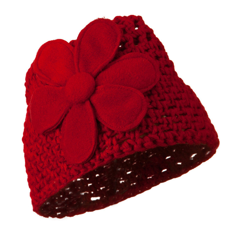 Woman's Bio Polar Fleece Flower Beanie