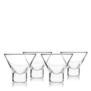Raye Heavy Base Crystal Stemless Martini Glasses Set of 4