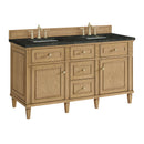James Martin Lorelai 60" Double Bathroom Vanity, Light Natural Oak