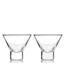 Raye Heavy Base Crystal Stemless Martini Glasses Set of 2 by Viski
