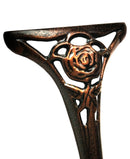 Cast Aluminum Metal Antique Bronze 3 Piece Patio Rose Bistro Set