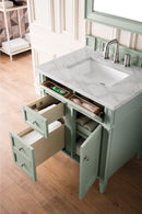 James Martin Brittany 30" Single Bathroom Vanity, Sage Green