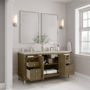 James Martin Chicago 60" Double Bathroom Vanity, Walnut Whisper