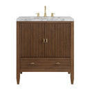 James Martin Myrrin 30" Single Bathroom Vanity, Mid-Century Walnut
