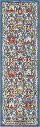 Neola Navy Blue Damask Area Rug