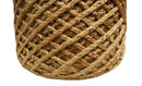 Braided Farmhouse round Pouf Natural Brown
